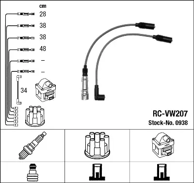 NGK 0938 Ateşleme Kablosu Seti Ateşleme Kablosu Seti 