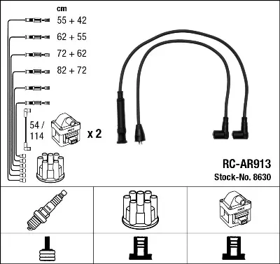 NGK 8630 Bujı Kablosu Seti 60513446