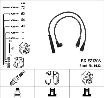NGK 9133 Rc-Ez1208 Ateşleme Kablosu ZX0918140