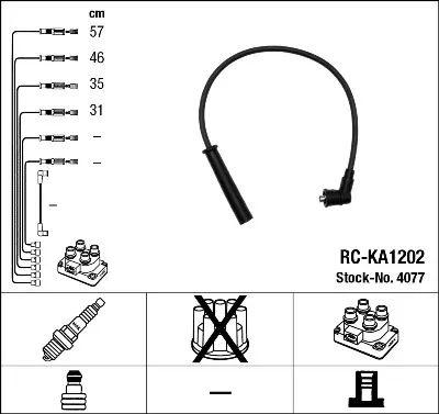 HELLUX HBK3181 Bujı Kablosu Rıo 1.3 2000>2005 K30A18140A 7775810 OK30A18140A OK30B18140 K30B18140 274012X000