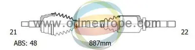 ODM-MULTIPARTS CT 8 8053A Aks Sağ 206 1.4 8v Hdi 2008- Mt A:21 C:888 B:22 