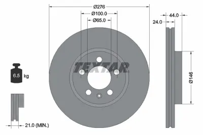 TEXTAR 92313703 Polo-T-Roc-İbiza-Fabia 17> 2QB615301E