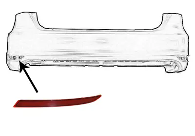 DEPO 341-2902L-UC Tampon Reflektörü Arka Sol 5C6945105