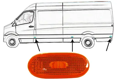 GKL 291965 Etek Sinyali Sarı Crafter 06>16 38202956 2E0945061 2E0945061C A0038202956 38201256 A0038201256 2E0945061D 9068201456