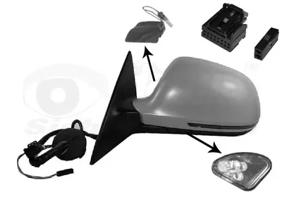 ART MG026.6300 Dıs Dıkız Ayna Camı Isıtmalı Asferık Sol A3 3d/5d ( A4 A5 A6 A8 2007-10)(Q3 2011-) 08>10 8K0949101E 4F0857527C 4F0857527CGRU 4F0857535AF 4F1857409AM01C 8K0949101A 8K1949145A 8T0857527E 8T0857527EGRU 8T0857535E