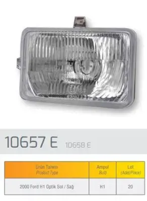 FARBA 10658D Reflektor Sağ Ford 2000 H1