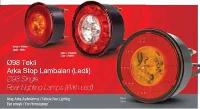 FARBA 13961D Sınyal Lambası 12v Ledlı (Arka Ust Aydınlatma) Alumınyum Kaplı Cerceve (Ø 98mm) 12F0035502AA