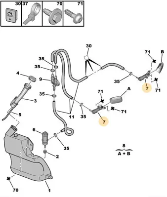 PSA 6438.E5 Ön Tampon Su fıskiye 6438.E5