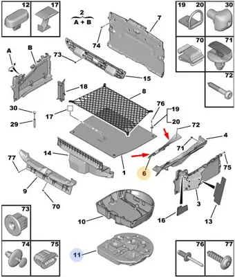 PSA 7467.PZ Sol Bagaj Üst Bakaliti 7467.PZ