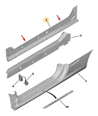 PSA 7008.ZK Sağ Marşpiel İç Sacı 7008.ZK