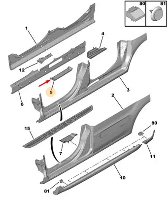 PSA 7015.05 Marşpiye Ara Parça 7015.05