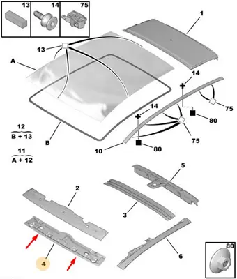 PSA 8105.88 Tavan Camı Ön Travers 8105.88