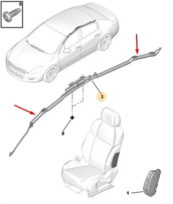 PSA 8338.GQ Sol Perde Airbaği 8338.GQ