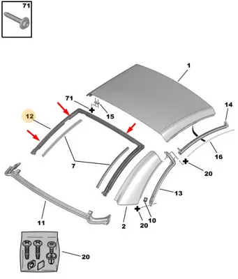 PSA 8346.43 Arka Cam Lastiği 8346.43
