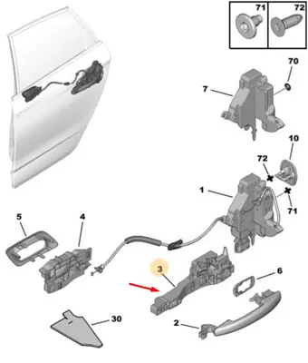PSA 9109.66 Dış Kapı Kol Tutucu 9109.66