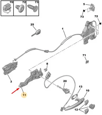 PSA 9109.A1 Dış Kapı Kol Tutucu 9109.A1