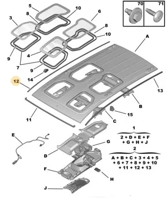 PSA 8301.CN Tavan Sağ Lastik 8301.CN