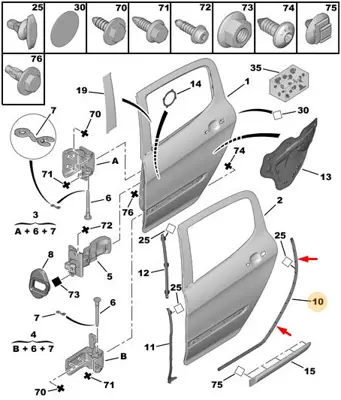 PSA 9025.92 Sağ Arka Kapı Alt Lastiği 9025.92