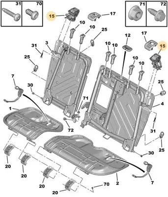 PSA 8852.AN Arka Koltuk Sırt Kilidi 8852.AN