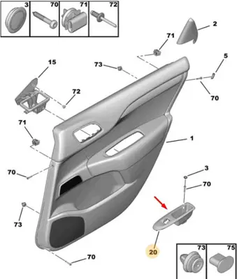 PSA 98072425ZD Arka Kapı Cam Açma 98072425ZD