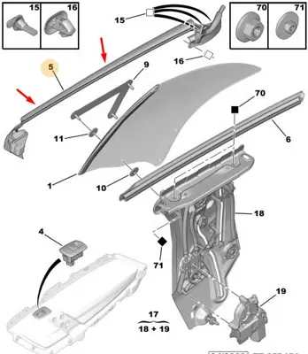 PSA 9312.83 Sağ Arka Kelebek Cam Dış 9312.83