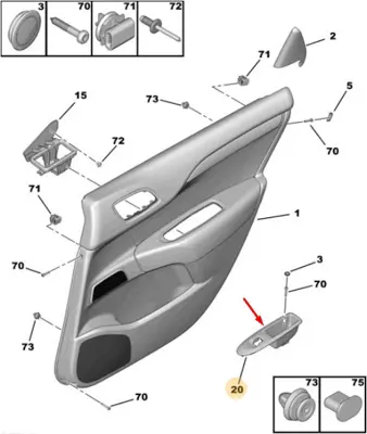 PSA 9346.ZY Arka Kapı Cam Açmaçerçevesi C4ıı 9346.ZY