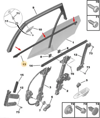 PSA 9311.A3 Cam Çıtası Kromajsız C4ıı 9311.A3
