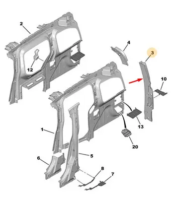 PSA 8503.QE Sol Arka Köşe Direk Sacı 8503.QE