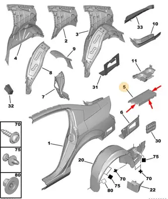PSA 8529.VZ Bagaj İç Köşe Sacı  