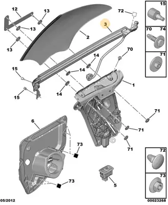 PSA 9335.75 Kelebek Cam Dış Fitili  