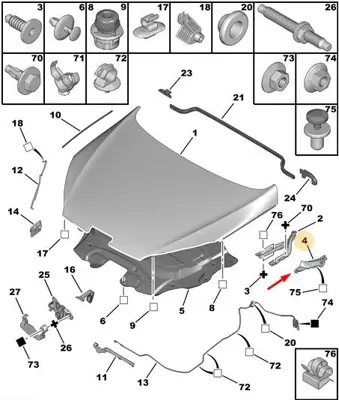 PSA 7912.87 Kaput Menteşesi  