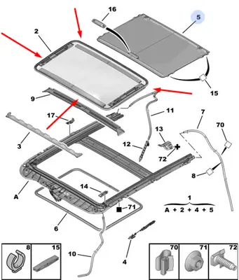 PSA 8410.AL Sunroof Camı 307 