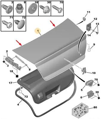 PSA 8606.84 Bagaj Kapağı 407  