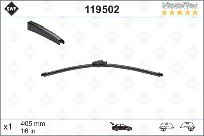 WPI 2945747 A Arka Sılecek Kolu Ve Supurgesı Vw T5 Caddy 2003 2015 410mm 1Z5955425
