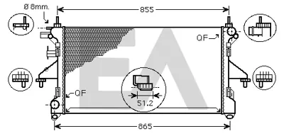 PSA 1333.E4 Est Radyatör 13330000 1333E4 1330X6 13300000 1362917080 1366650080 617879 63566 133E07 8MK376753621