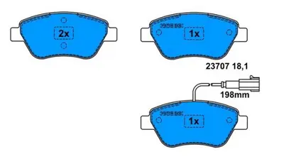 PROWALLE 1482 Fren Balatası Ön Tek Fişli 500 07> Albea Lınea 07> Doblo Cargo Fıorıno 08> Bravo Iı 07> Stılo 01>06 Panda 06> / Mıto 08> / Bıpper 08> / Nemo 08> GDB1482