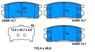 PROWALLE 1716 Fren Balatası Arka Antara 06> / Captıva 06> GDB1716