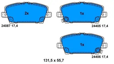 PROWALLE 3407 Fren Balatası Ön Cıvıc 05> GDB3407