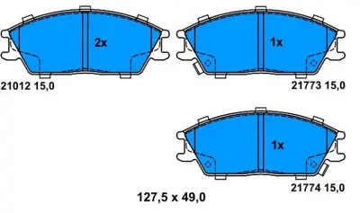 PROWALLE 893 Fren Balatası Ön Accent 95>06 Mılenyum Admıre Excel 90>95 Pony 85> Getz 02>10 S Coupe Lantra 90> GDB893