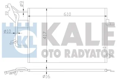 KALE 390800 Klıma Radyatoru (610×415×16) / (Kondanser) Passat A4 1.9tdı 1.8 / 1.8t 97> 8D0260403H