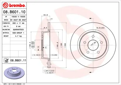 FORD AV61 2A315 BA Fren Dıskı Arka 1683383 1683384 1829615 AV612A315AA AV612A315BA CV6Z2C026B CV6Z2C026C DV612A315AB DV6Z2C026A AV612A3315BA