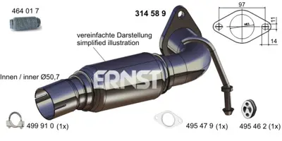 FORD AV21 5G203 BA Egsoz Borusu Spırallı AV215G203AA 1761210 1684251 AV215G203BA