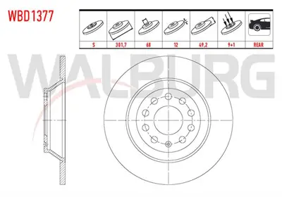 WALBURG WBD1377 Fren Dıskı Arka Duz 5 Bjn 301.70x12x68x49.20 Audı A6 2.0 Tdı -2.7 Tdı -3.0 Tdı -2.0 Tfsı -2.4 -3.0 T 