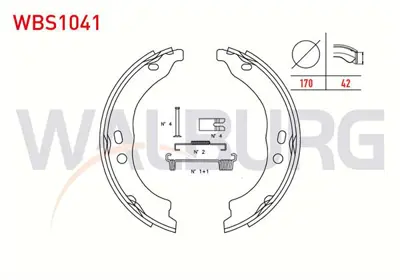 WALBURG WBS1041 El Fren Balatası Kıt 170x42 Fıat Ducato 2.0jtd - 2.3 Mjt 2006-2014/ Peugeot Boxer Iıı 2.2 Hdı - 2.0 