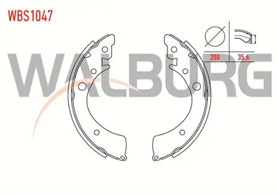 WALBURG WBS1047 Fren Pabuc Balata Arka Honda Cıvıc Vı 1.4i 200x35.6 Mm 1995-2001/Honda Accord Iıı 1.6 Ls 1985-1989/H 