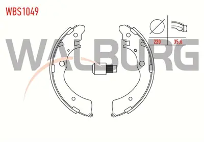 WALBURG WBS1049 Fren Pabuc Balata Arka Honda Accord V (Cc7.Cd) 2.2i 220x35.6 Mm 1993-1997/Accord Iv (Cb) 2.0i 16v -2 