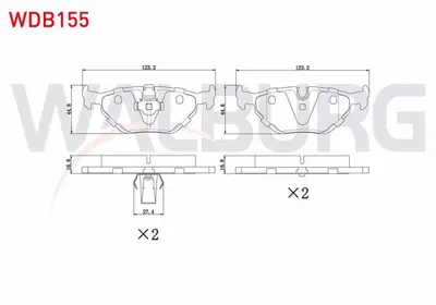 WALBURG WDB155 Fren Balata Arka Bmw 5 Serısı (E39) 520 İ 1995-2003/ (E39) 523 İ 1995-2003/ (E39) 525 D 1995-2003/ ( 