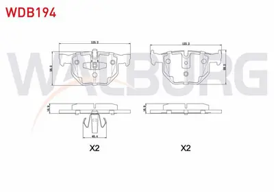 WALBURG WDB194 Fren Balata Arka Bmw 3 Serısı (E90) 318 Cl 2005-2011 / (E90) 320 İ 2005-2011 / (E90) 320 D 2005-2011 