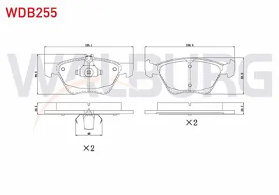 WALBURG WDB255 Fren Balata On Mercedes E Serısı (W210) E 280 1995-2002/ (W210) E 320 Cdı 1995-2002/ (W210) E 270 Cd 