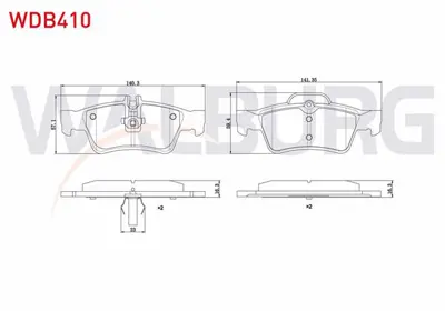 WALBURG WDB410 Fren Balata Arka Mercedes E Serısı (W211) E 320 Cdı 2002-2008/(W211) E 280 Cdı 2002-2008/(W211) E 20 